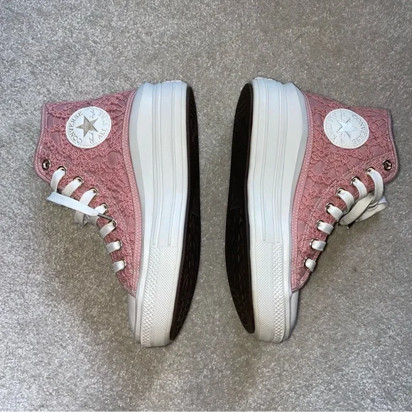 Converse Pink and White high top move - Picture 3 of 9